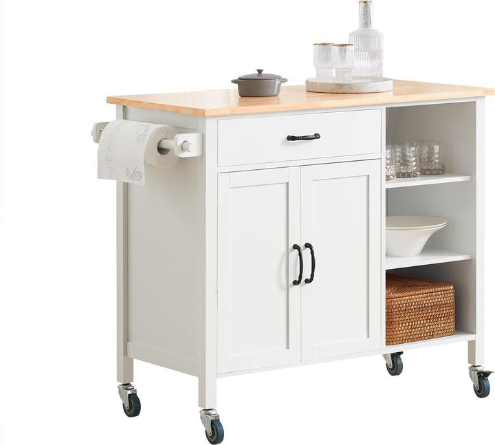 Produktbild SoBuy Design Küchenschrank Weiss Küchenwagen mit Schubladen