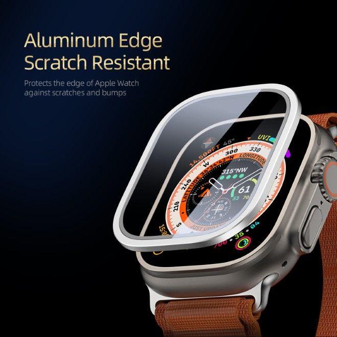 Produktbild Dux Ducis Flas gehärtetes Glas mit Aluminiumrahmen für Apple Watch Ultra 49 mm – Silber