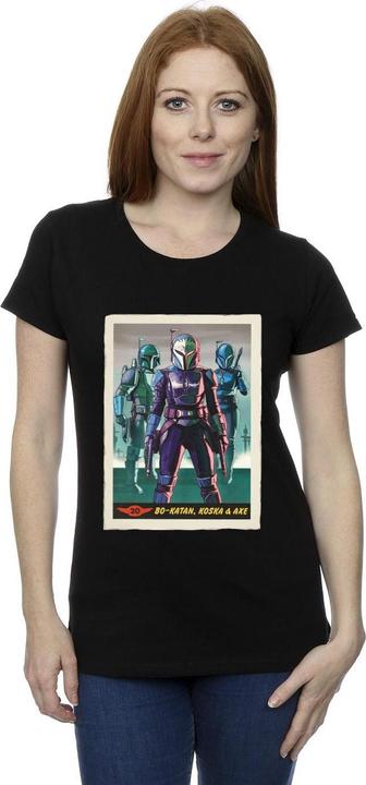 Actual product image Star Wars Womens/Ladies The Mandalorian Bo-Katan Koska and Axe Cotton T-Shirt (XXL)
