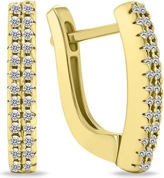 Image du produit Brilio Silver - Boucles d'oreilles élégantes plaquées or avec zircons EA660Y
