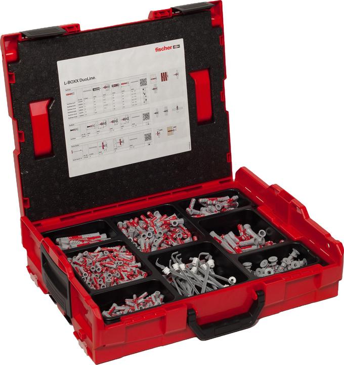 Produktbild Fischer Duo-Line Dübel-Set in robuster und stabelbarer L-Boxx, Inhalt 833 Dübel (833 Stk.)