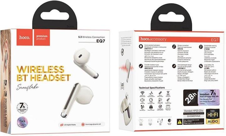 Immagine prodotto Hoco Wireless headphones wireless bluetooth earphones TWS EQ7 milky white