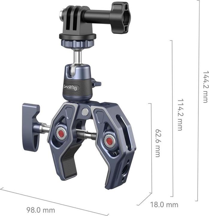 Actual product image SmallRig Super Clamp with 360° Ball Head Mount for Action Cameras 4102B