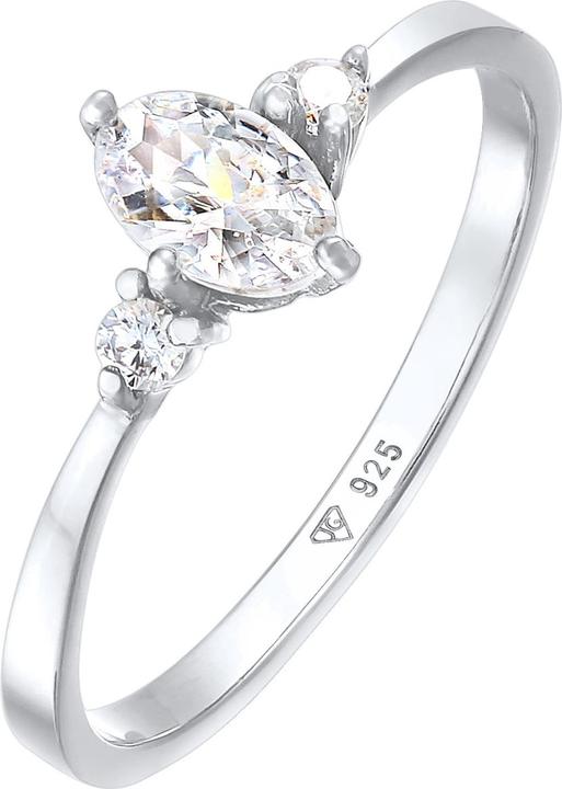 Elli Ring Zirkonia Oval Verlobung 925 Silber