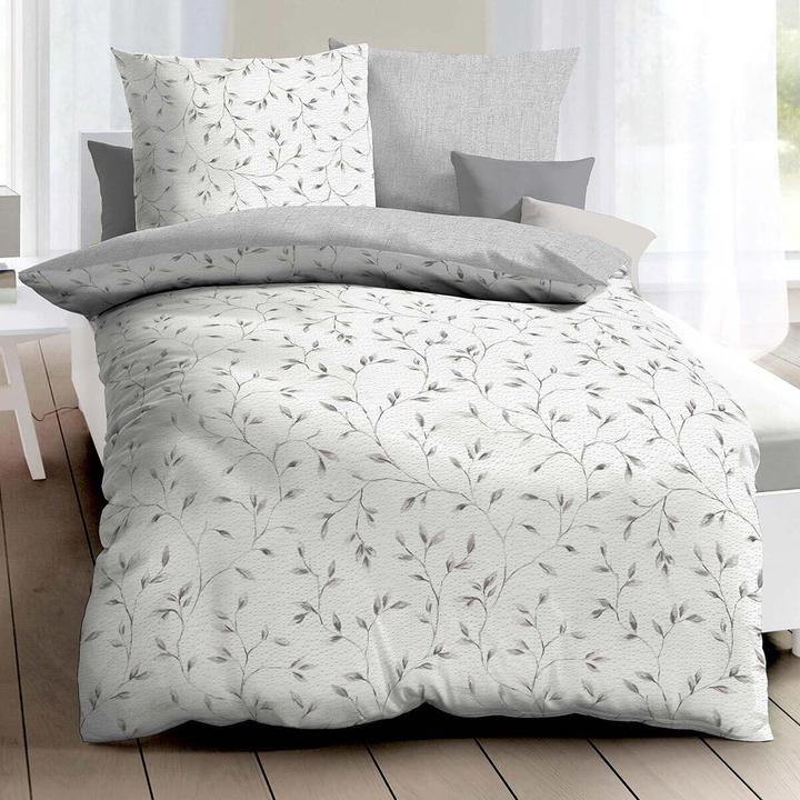 Actual product image Kaeppel Seersucker Bettwäsche Leaf (Bedding set, 155x220 cm + 80x80 cm)