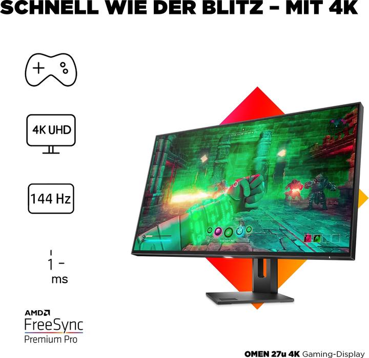 Actual product image HP Omen 27u (3840 x 2160 Pixels, 27")
