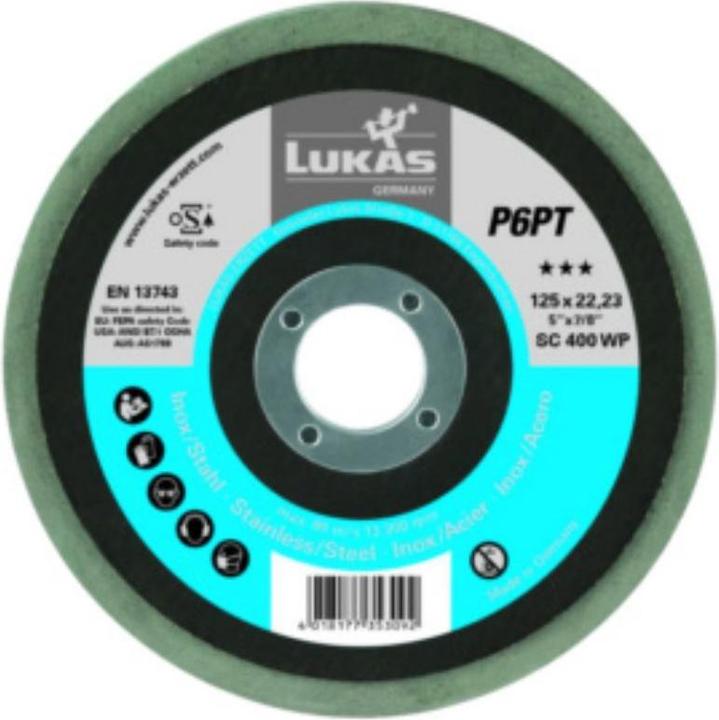 Polishing pad P6PT Ø 125 mm bore-Ø 22.23 mm P 800 ultra fine white (P 800 ultra fine)