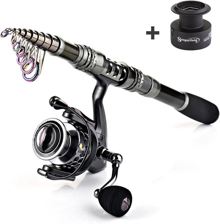 Immagine prodotto Sougayilang Set completo per la pesca con borsa di trasporto 2,4M (Telescopio, 240 cm)