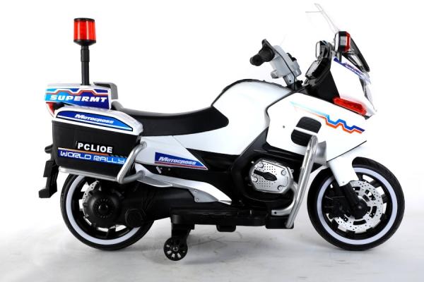 Actual product image Es-toys Elektro Kindermotorrad Polizei 011- 12V7A Akku – mit Stützräder, Musik und Lichter (12 V)
