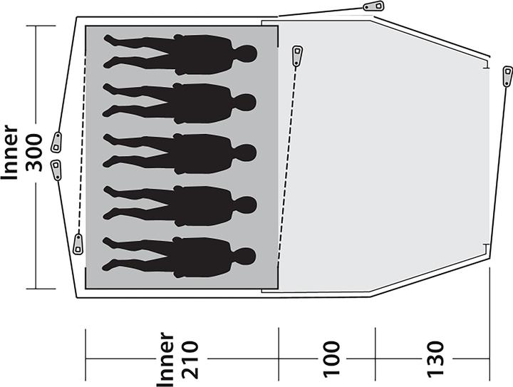 Actual product image Outwell - Cloud 5 Plus - Green - 5-person (Dome tent, 10.10 kg, 5 persons)