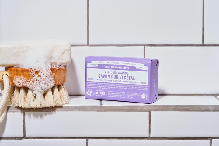 Actual product image Dr. Bronner's All-One Natural Soap Lavender 140g (Hard soap)