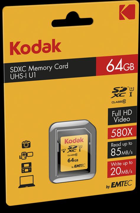 Actual product image Kodak EKMSD64GXC10K (64 GB, SDXC, U1, UHS-I)