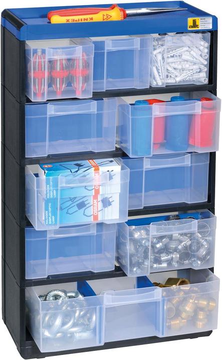 Produktbild eurokraft pro Kleinteilemagazin VARIOPLUS PRO, HxBxT 525x300x135, 10 Schubladen, 11 Trennstege (13.50 cm, 52.50 cm)