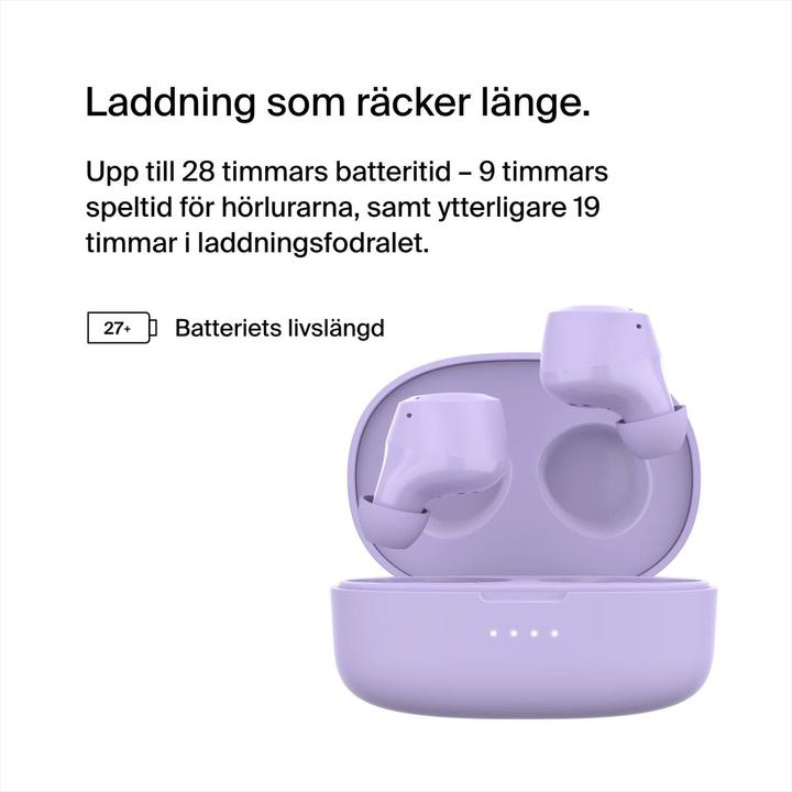Produktbild Belkin wireless soundform bolt tws hellviolett (keine Geräuschunterdrückung, 38 h, Kabellos)