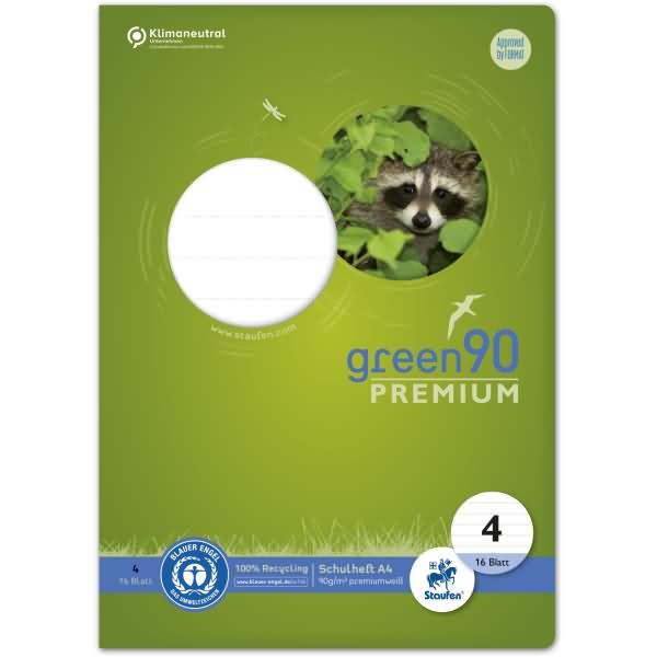 Immagine prodotto Staufen Quaderno a righe verdi a 4 righe DIN A4 senza margini, 16 fogli (A4, Righe, Copertina rigida)