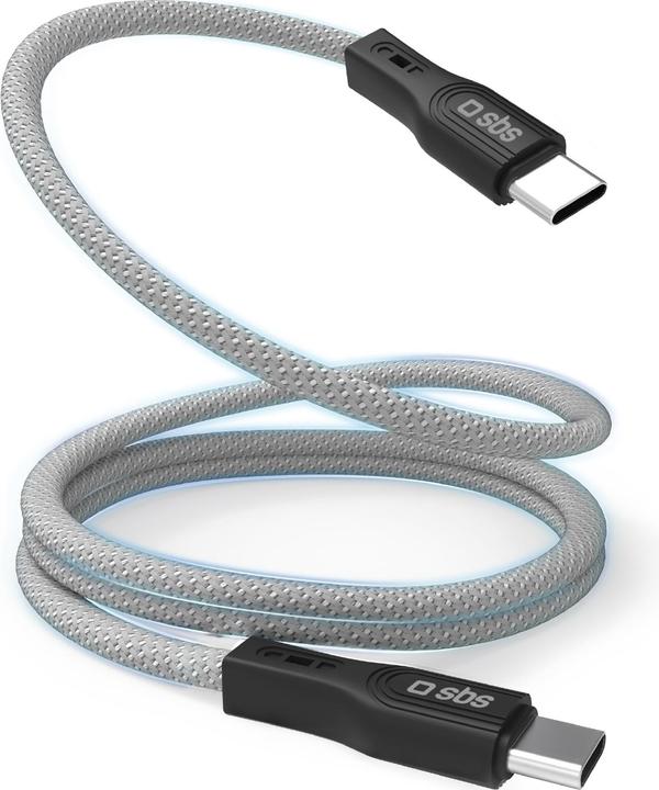 SBS Magnetic USB-C to USB-C cable 60W 1m grey (1 m, USB 3.2 Gen 1)