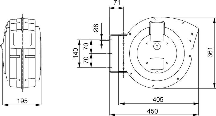Actual product image Elmag Automatic cable reel for hobby and industry. (15 m, 12.50 mm²)