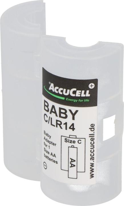 Actual product image Panasonic 2x adapter C, Baby, LR14 and eneloop battery NiMH, Mignon, AA, HR06 (2 pcs., R14, C, 2000 mAh)