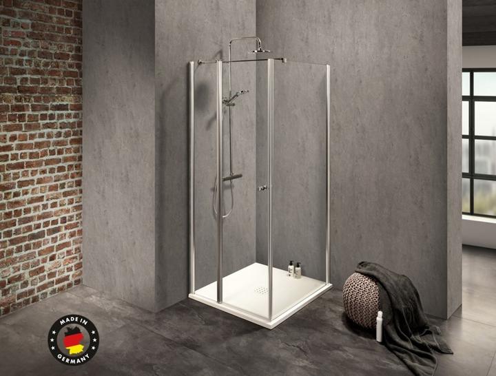 Dusbad Shower cubicle/shower enclosure Vital 2 hinged door on fixed part left + shower screen right (75 cm, 75 cm)