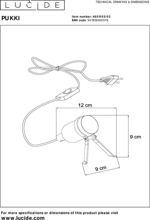 Actual product image Lucide Pukki (260 lm, E27)