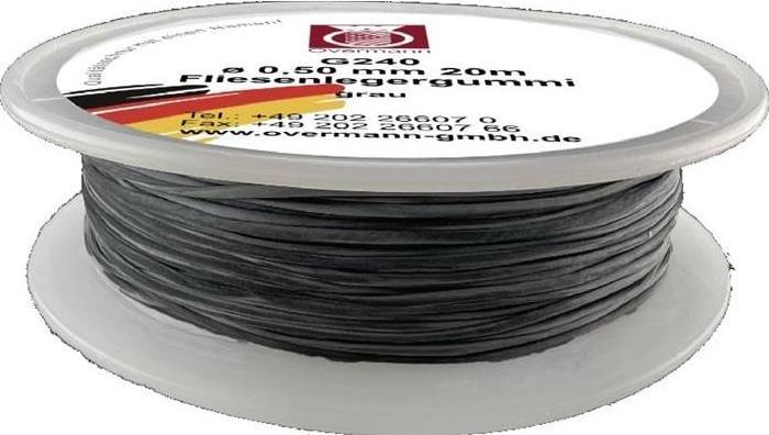 Overmann Fliesenlegergummi Länge 20 m Stärke 0,5 mm passend für Spannecken grau