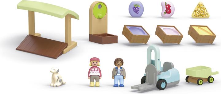 Immagine prodotto Playmobil 71691 Playm. 1.2.3: Bancarella e carrello elevatore per mercato biologico (71691)