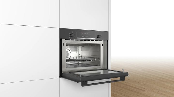 Produktbild Bosch Hausgeräte Serie 6, Einbau Mikrowelle mit Heissluft, 60 x 45 cm, Schwarz, CMA585GB1