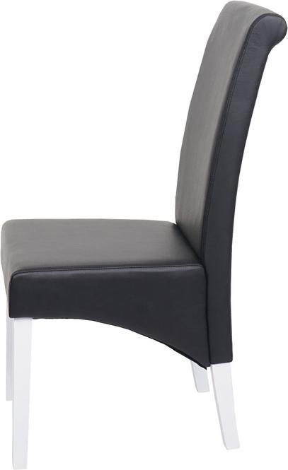 Image du produit Swisshandel24 2x Chaise de salle à manger Chaise M37 - Cuir, noir, pieds blancs