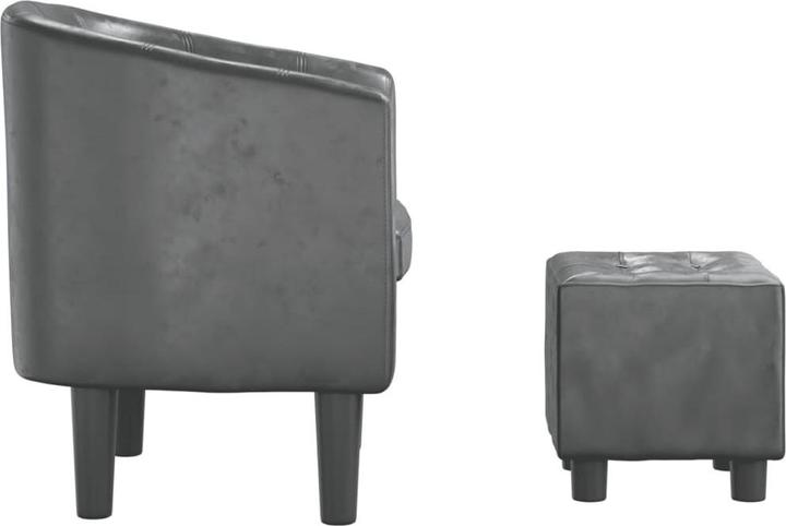 Image du produit VidaXL Clubsessel mit Fusshocker Grau Kunstleder,Farbe