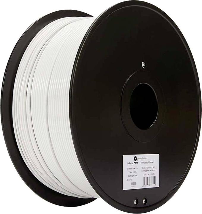 Produktbild Polymaker PolyLite ASA Weiss 2,85 mm 3.000 g (ASA, 2.85 mm, 3000 g, Weiss)