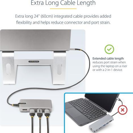 Actual product image StarTech COM USB-C Triple Monitor Multiport Adapter HDMI/DisplayPort USB Hub 3-Port 10Gbps USB Hub P (USB-C, 3 Ports)