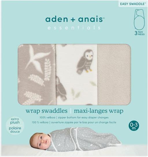 Image du produit aden + anais 3 pack Velboa easy swaddle™ wrap 1.5 TOG (23 cm, 62 cm)