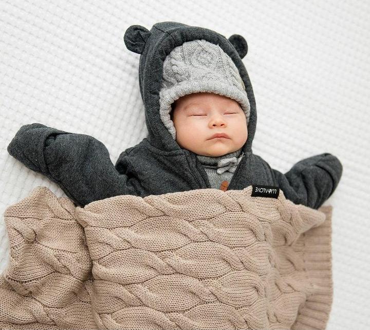 Produktbild Lullalove Merino baby blanket - Beige (80 x 100 cm)