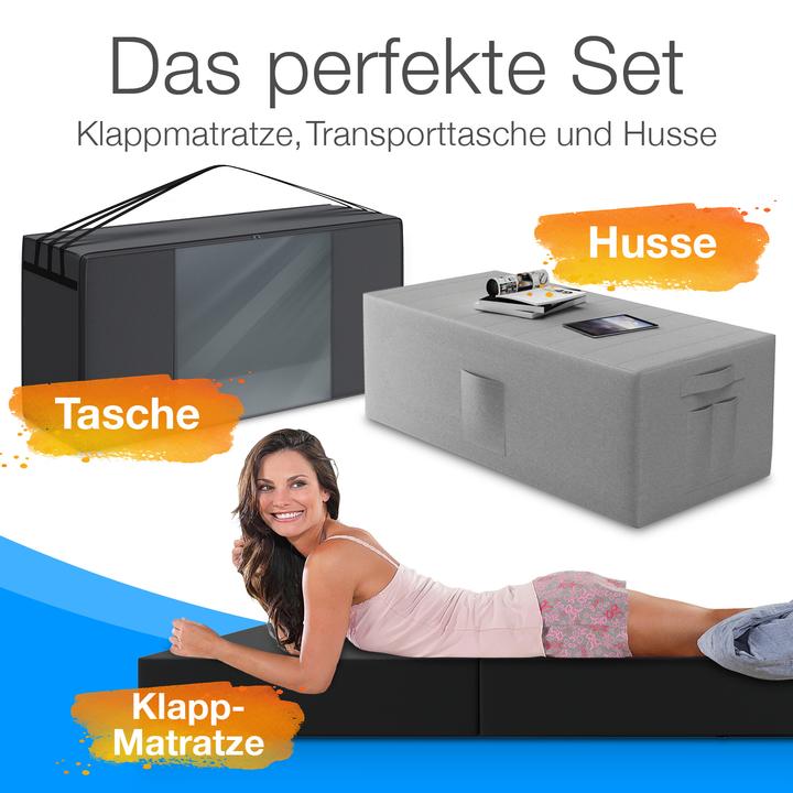 Image du produit Bestschlaf Matelas pliable avec housse et sac de transport (140 x 195 cm, Noyau de mousse)