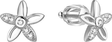 Beneto Silver shimmering flower earrings AGUP1463S (L)