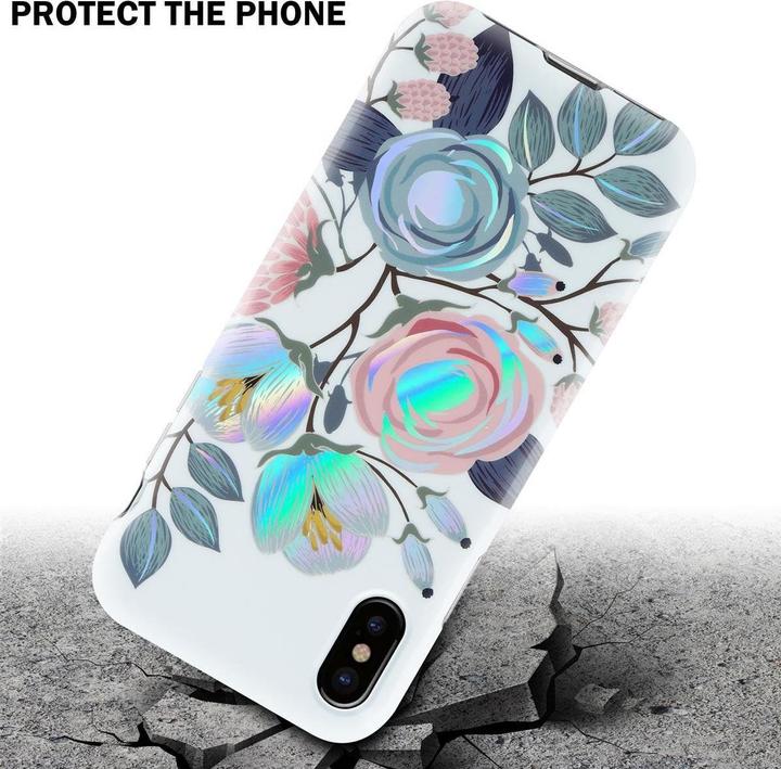 Image du produit Cadorabo Couverture IMD TPU Fleurs & Feuilles colorées (Apple iPhone XS Max)