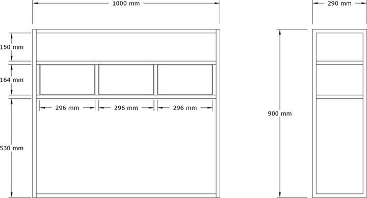Valeurs nutritives et ingrédients Kalune Design Guarda (100 x 29 x 90 cm)