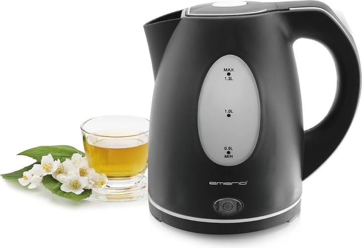 Produktbild Emerio Wasserkocher, 1.3L, Wasserstandsanzeige, schwarz (1.30 l)