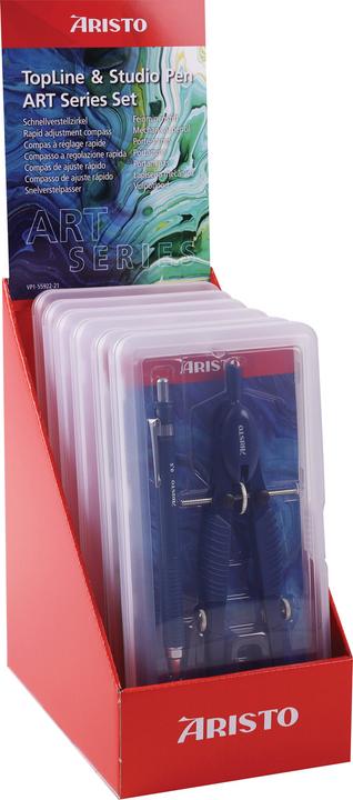 Aristo Présentoir 6 sets compas Topline, série art, 3x AR55808/09