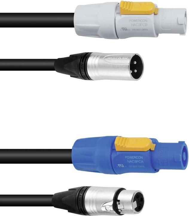 Actual product image Psso Combination cable DMX PowerCon/XLR 3m (3 m, XLR, PowerCon)