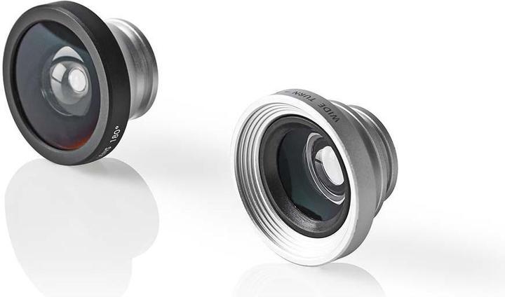 Immagine prodotto Nedis Set di obiettivi per cellulari - 3 in 1 - macro/grandangolare e fisheye - collegabile - alluminio