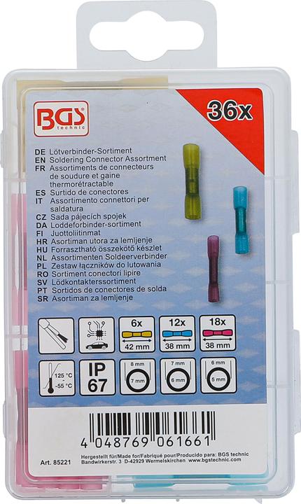 Produktbild BGS Lötverbinder-Sortiment | mit Schrumpfschlauch | 36-tlg.