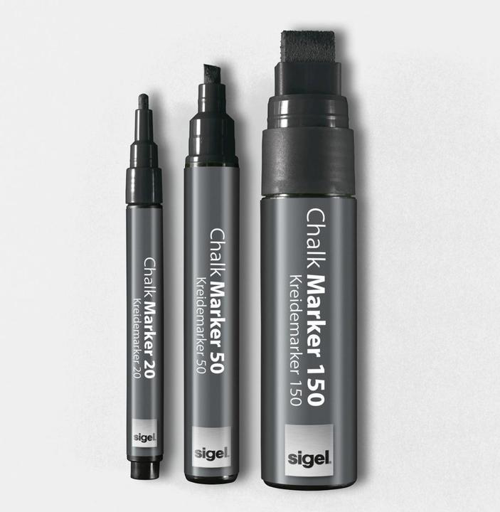 Produktbild Sigel Artverum Kreidemarker 20 Rund (1-2 mm) (Schwarz, 2 mm, 2 x)