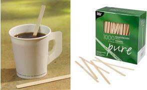 Actual product image Papstar wooden stirrers pure 14cm (1000 x)