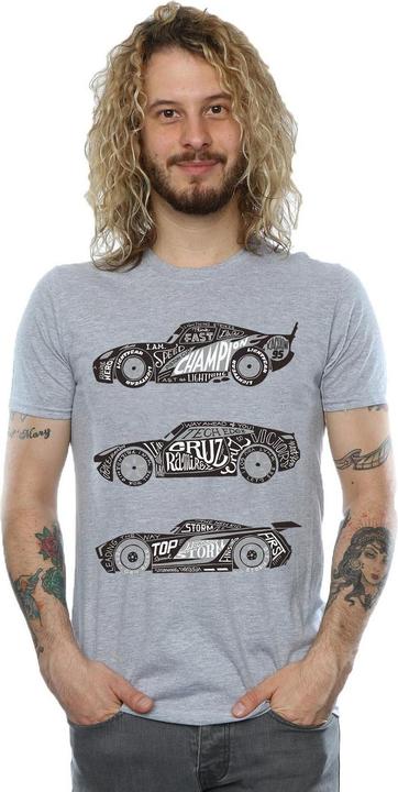 Immagine prodotto Disney Cars Text Racers Maglietta Uomo (L)