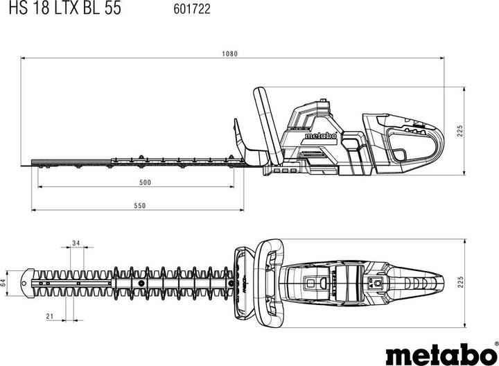 Produktbild Metabo HS 18 LTX BL 55 (Akkuheckenschere)