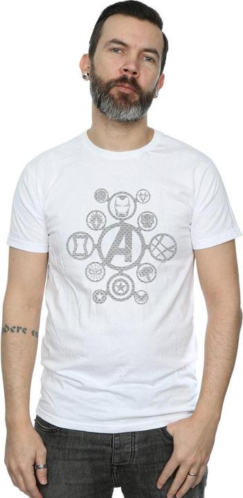 Immagine prodotto Avengers Infinity War - Maglietta con icone metalliche in rilievo (3XL)