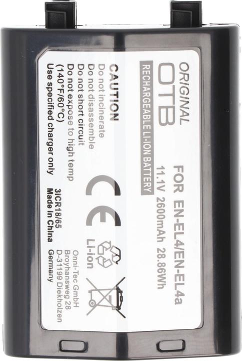 Produktbild AccuCell Akku Nikon EN-EL4 Akku, F6, D2H, D2X, D3, D3X