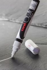 Image du produit Uni-ball Marqueur craie Chalk marker PWE5M/4 PF, étui de 4 pièces (Blanc, 2 mm, 4 x)