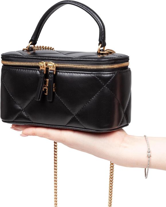 Image du produit Tory Burch kira diamond quilt leather vanity case color: black